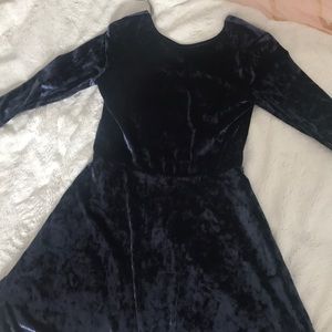 Crush velvet skater dress